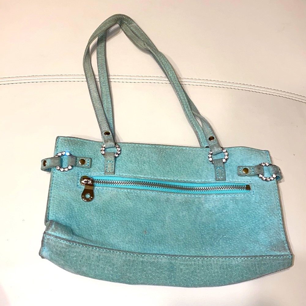 Baby blue suede Wilson Leather Purse